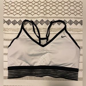 Nike White/Black sports bra